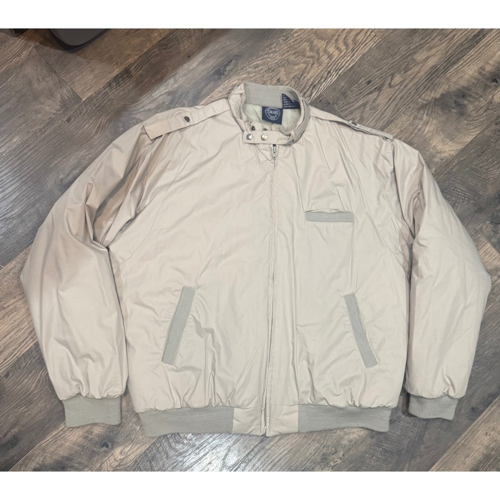 Vintage‎ Club Insulated Bomber Jacket Full Zip Padded Shoulders XL rare